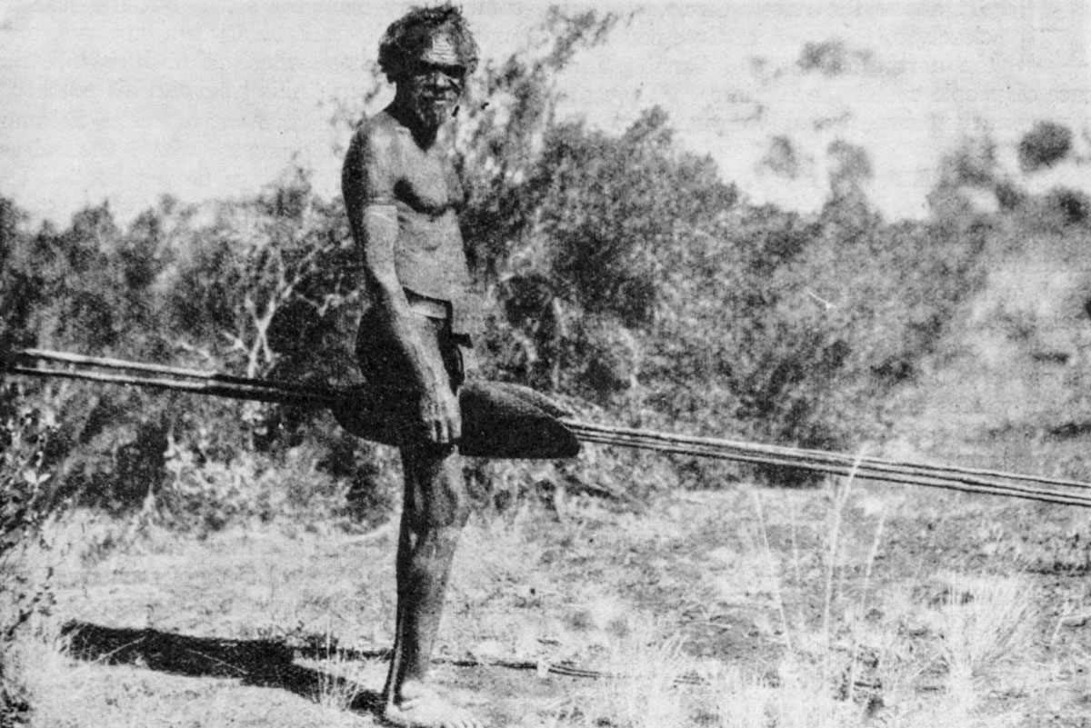 Blackfellow with spear